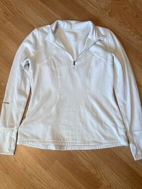 DSG White Quarter-Zip Textured Performance Pullover